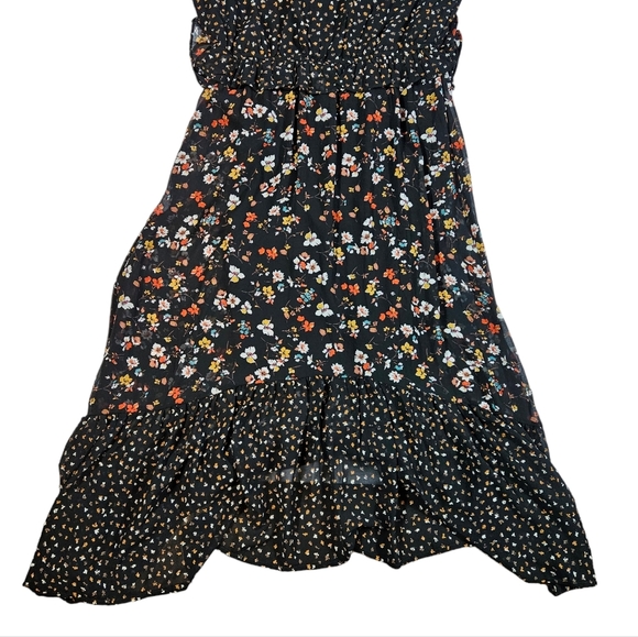 Ava James Floral Print Maxi Dress Sz M Peplum Waist Boho Fairy Whimsigoth Grunge - Picture 12 of 16